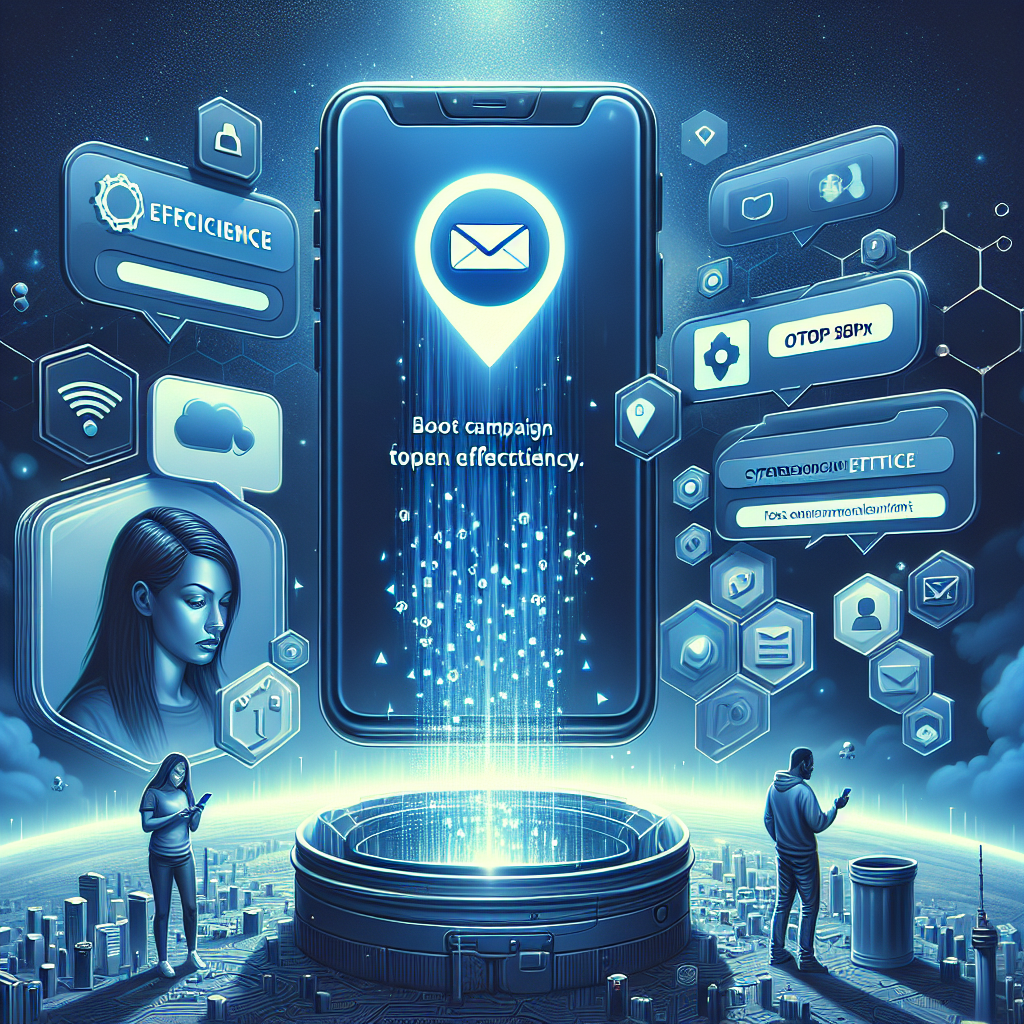 Illustration of sms notification popping up in a abstract cybersecurity pattern setting, with a creative mood.