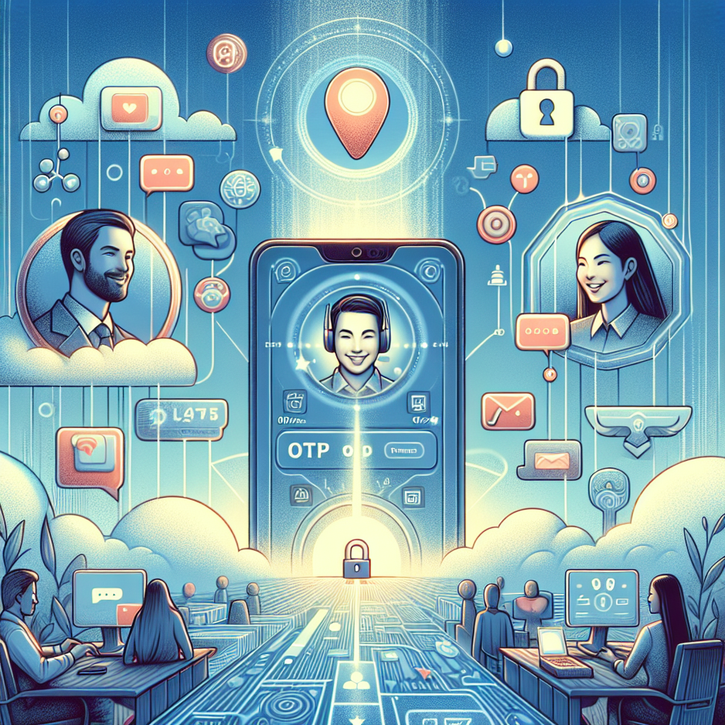 Illustration of otp message displayed on tablet in a dashboard screen blur setting, with a relaxed mood.