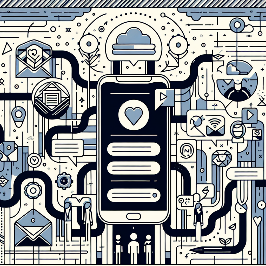 Illustration of sms api integration diagram in a abstract cybersecurity pattern setting, with a determined mood.