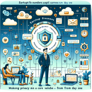 Illustration of sms api integration diagram in a cloud technology overlay setting, with a happy mood.