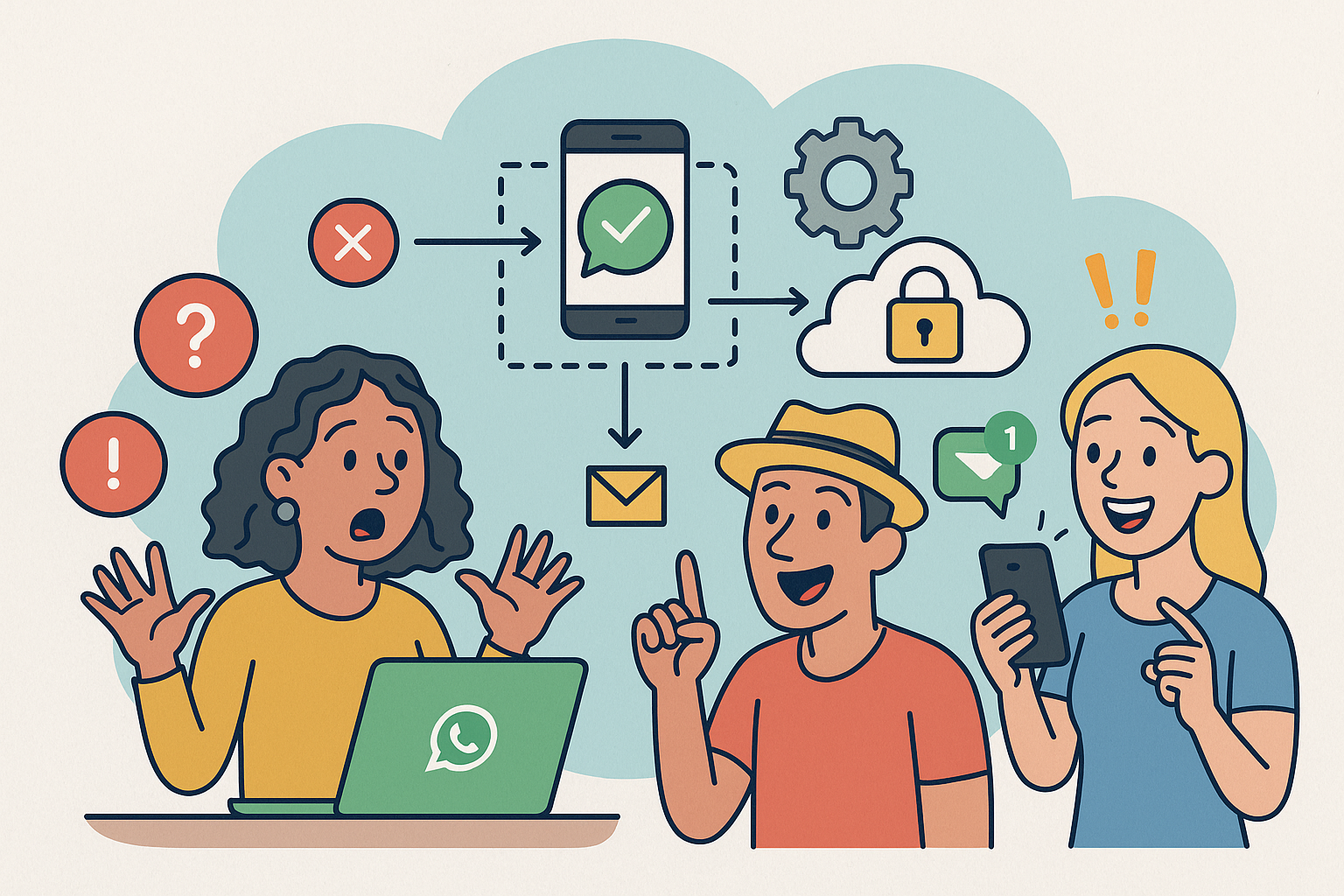 Illustration of sms api integration diagram in a secure sms transmission visual setting, with a inspired mood.