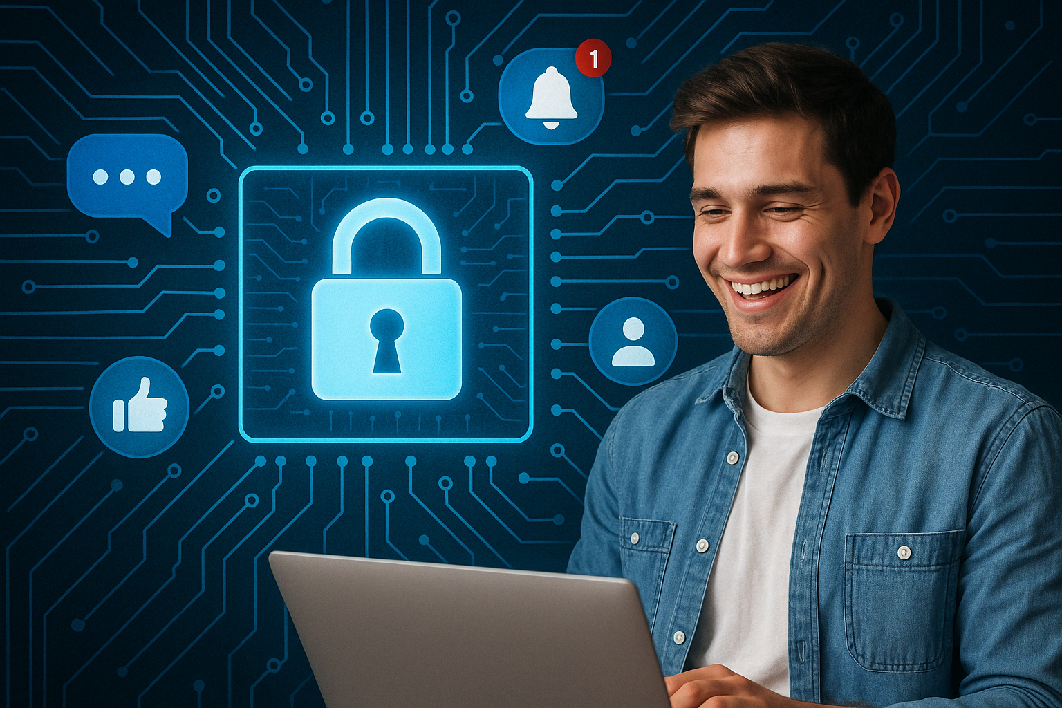 Illustration of sms api integration diagram in a locked circuit board design setting, with a happy mood.